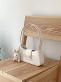 Qfdian Luxury Design All Match Y2k Aesthetic Bow Underarm Bag Women Fairy Elegant Shoulder Bags Office Lady Fashion Purses and Handbags
