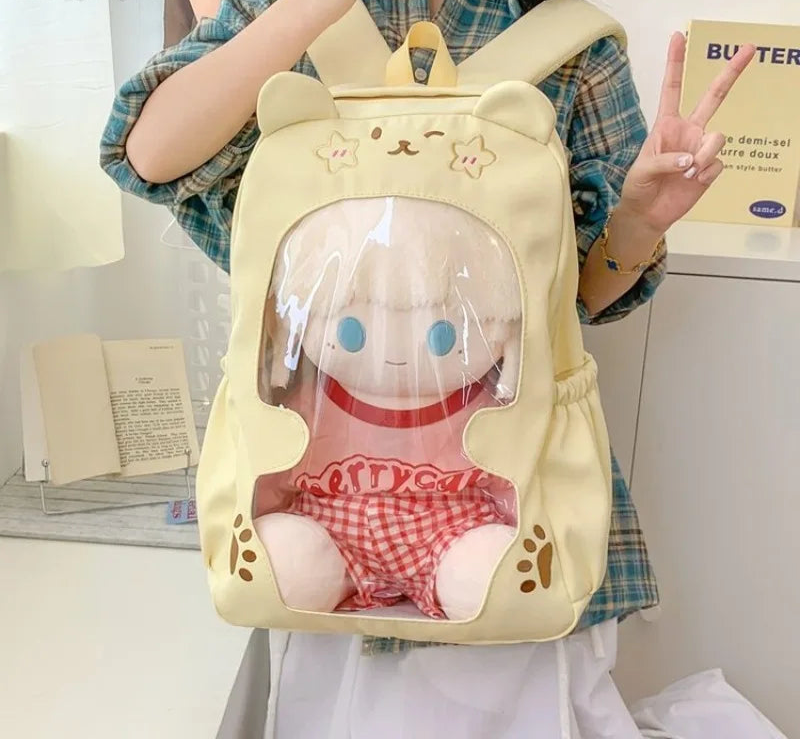Qfdian Women Kawaii Cartoon Schoolbags High-capacity Fashion Sweet Y2k Aesthetic Ita Bags Students Casual Luxury Design Chic Backpacks