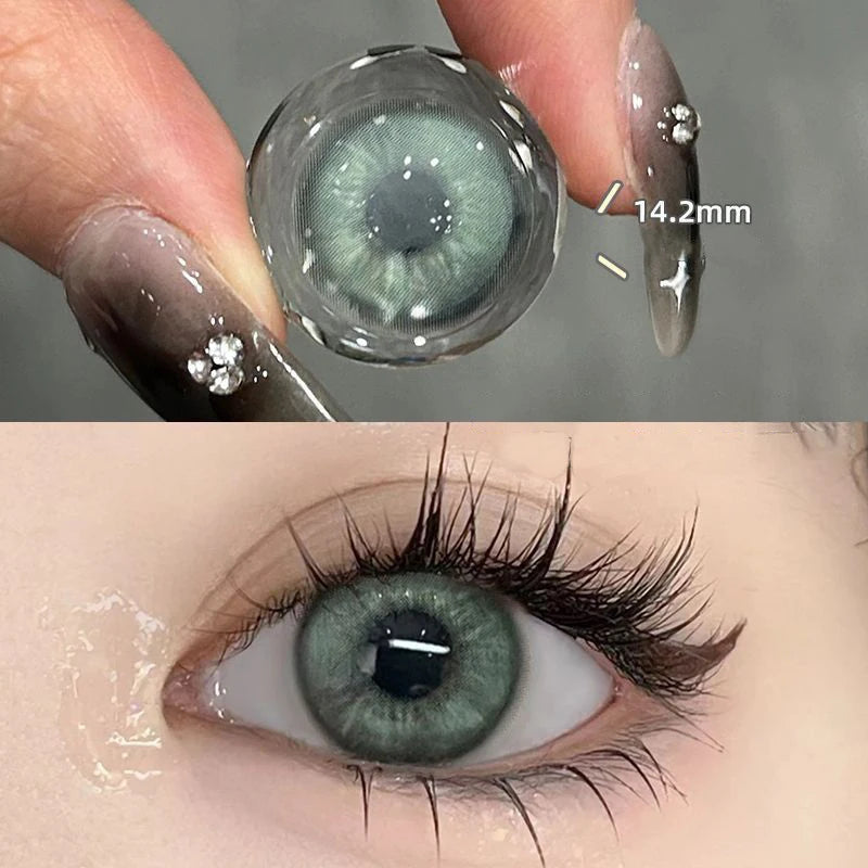 Qfdian Graded 1pair Color Contact Lenses Mixblood Softlens 12months