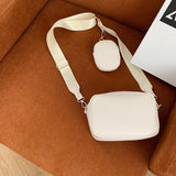 Qfdian Vintage All Match Wide Straps Crossbody Bags Simple Women Mini Purses Fashion Casual Y2k Aesthetic Shoulder Handbags Streetwear