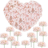100 Pcs Hydrangea Artificial Flowers Silk Hydrangeas Flower Heads with Stems Fake Hydrangea Bouquet for Wedding DIY Floral Decor