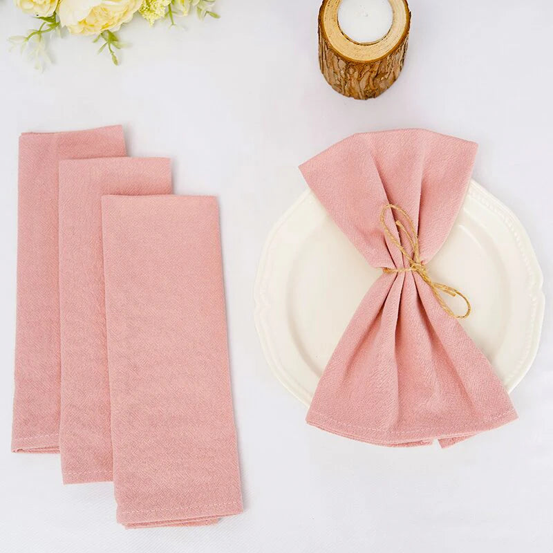 Qfdian 10PC Cloth Napkins Dark Green 30X45cm Thanksgiving Cotton Dinner Napkin for Wedding Party Baby Shower Christmas Table Decoration