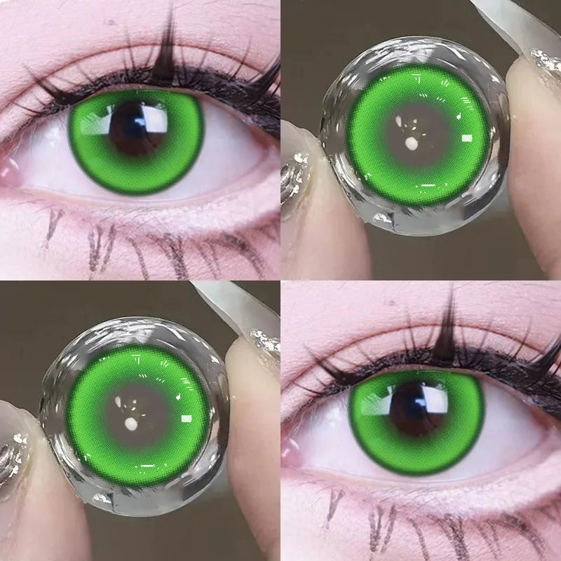 Qfdian Cosplay  Myopia Color Contact Lenses Anime Pupil 6months 1pair Halloween Cute 14.2mm Softlens