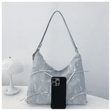 Qfdian Fashion Korean version bow single shoulder bag, female niche design, versatile casual bag, tote bag
