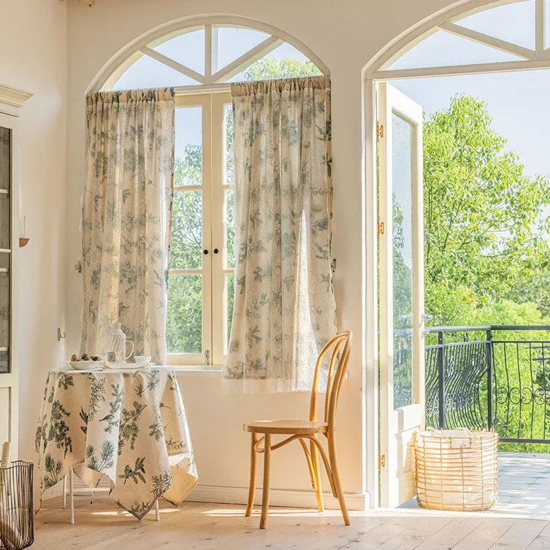 Qfdian 1 Panel Kids Blackout Curtain for Bathroom Bedroom Living Room Classroom Sheer Overlay Double Layer Rod Pocket Drapery with Lace