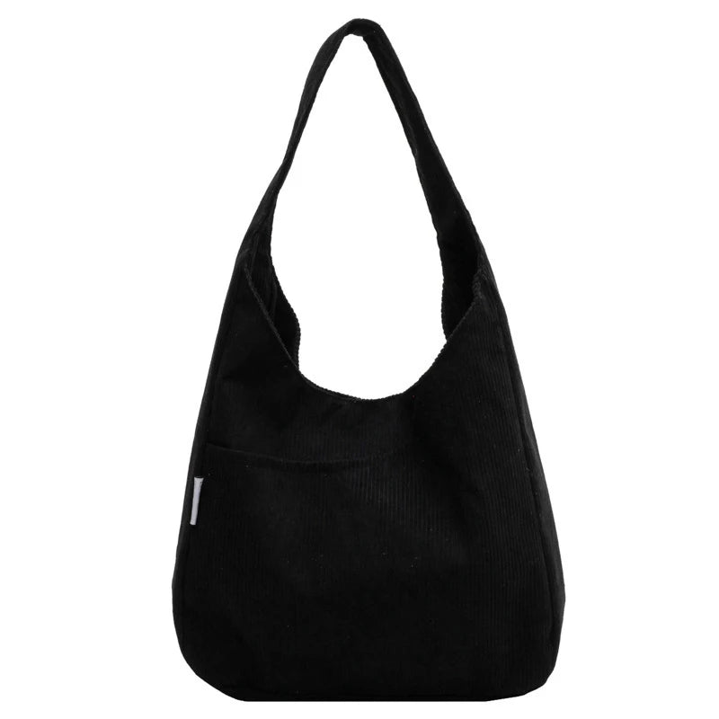 Qfdian Fashion Women's Tote Bag Corduroy Simple Casual Large Capacity Designer Handbags for Women Travel Solid Shopper Bag