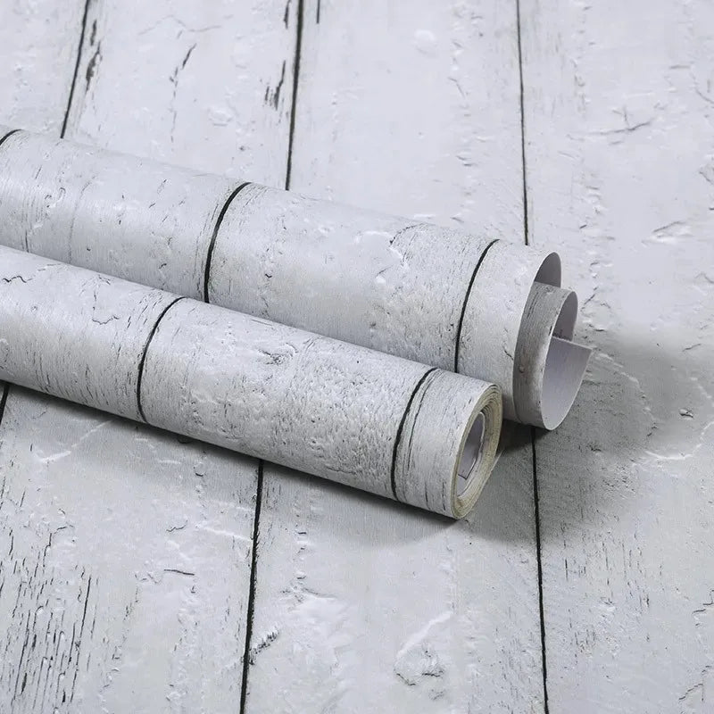 Qfdian 40CM X 1M Thickened Anti Fouling Waterproof Wood Grain Self-adhesive PVC Modern Furniture Decorative Wallpaper