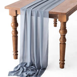 Qfdian Sage Green Chiffon Table Runner Wedding Decoration Baby Shower Birthday Parties Christmas Halloween Thanksgiving Events Supplies