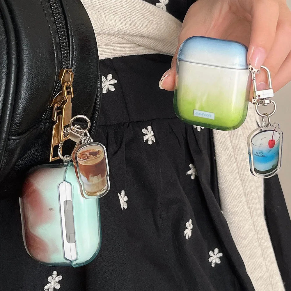 Qfdian Simple Transparent Gradient Smudging TPU Case For Apple Airpods 2 3 Earphone Coque Soft Silicone Funda For Airpods Pro 2nd Cover