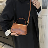 Qfdian Women Shoulder Bag Pu Leather High Quality Crossbody Bags Retro Solid Luxury Handbag Ladies Commuter Shopping Travel Purse