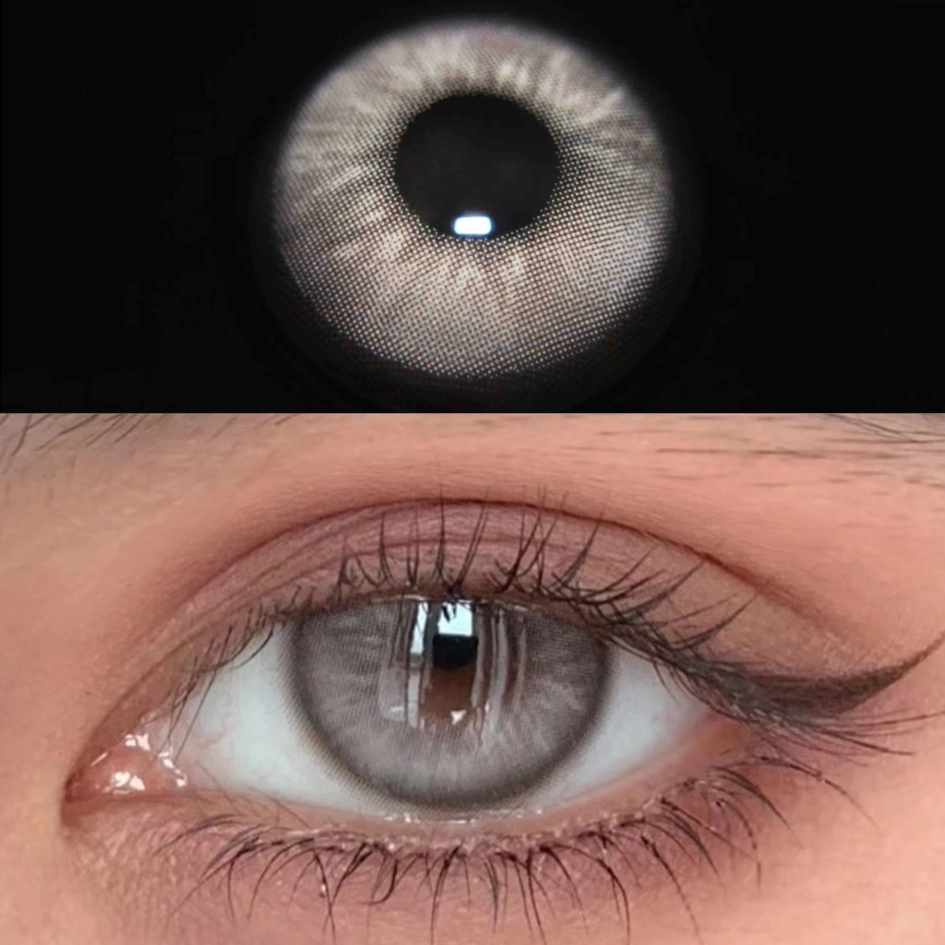 Qfdian Graded 1pair Color Contact Lenses Mixblood Softlens 12months