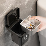 Qfdian Trash can ashtray with lid, stainless steel ashtray, bathroom wall hanging, notch anti-fly ash ashtray