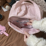 Qfdian Large Capacity Cosmetic Bag Female Travel Wash Handbag Bathroom Partition Shower Makeup Pouch Unisex Toiletries Organizer