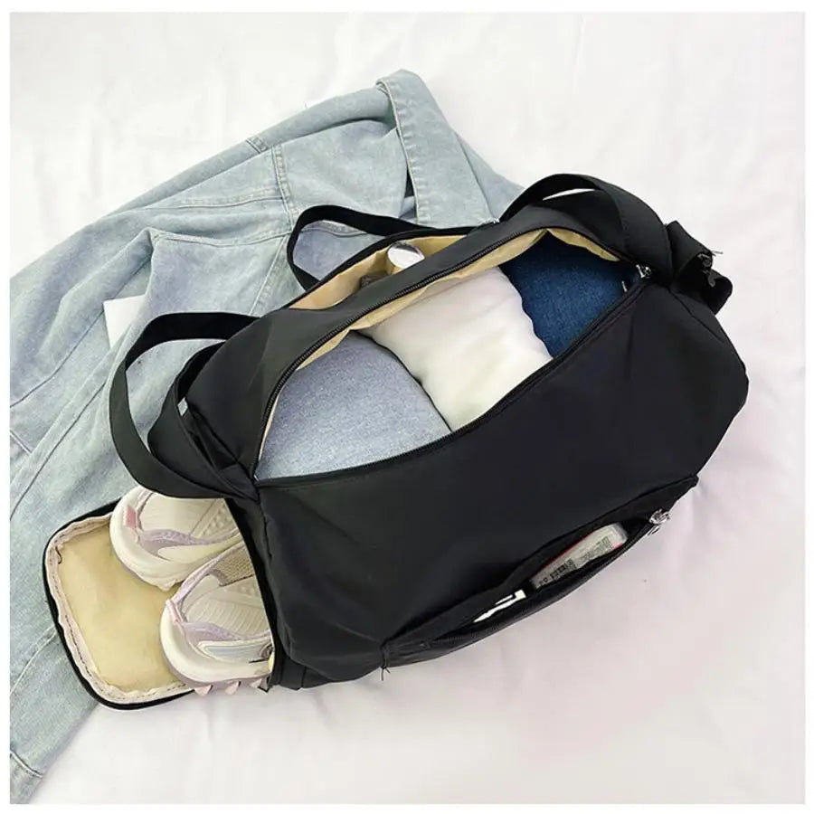 Qfdian Travel bag, women's large capacity training and fitness bag, storage crossbody backpack, adjustable shoulder strap