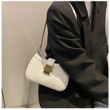 Qfdian Retro PU Leather Women's Crossbody Bag Korean Style Versatile Single Shoulder Underarm Bag