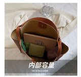 Qfdian Fashion Women's Bucket Bag 2025 New Style Large-capacity Single-shoulder Underarm Bag Retro High Quality Commuting Bucket Bag
