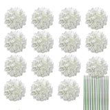 Qfdian Silk Hydrangea Flowers 54 Petals Artificial Hydrangeas with Stem for Flower Arrangement Table Decor Wedding Home Decoration