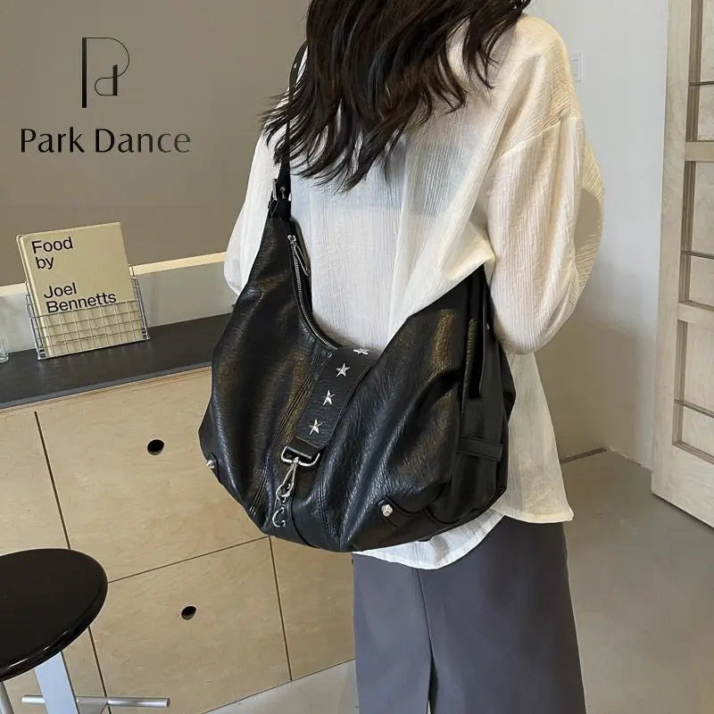 Qfdian Luxury Design Elegant Casual Women's Handbags Y2k Aesthetic Office Lady Underarm Bag Vintage Grunge All Match Ins Shoulder Bags