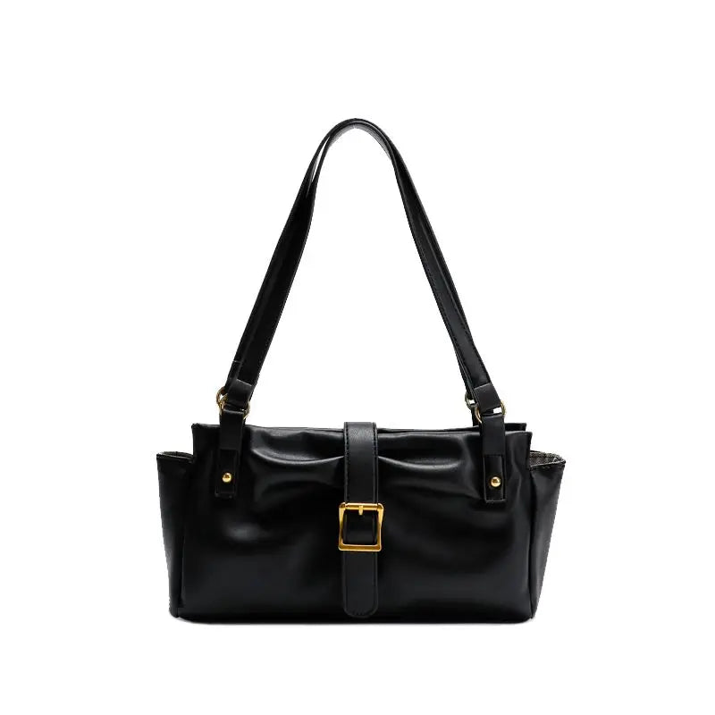 Qfdian Trendy Office Lady Elegant Women Handbags Y2k Aesthetic Simple All Match Shoulder Bags Vintage Casual Underarm Bag Luxury Design