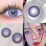 Qfdian Blue Purple Color Contact Lenses Softlens for Eyes Lenses Cosmetic Eyecontacts with Myopia