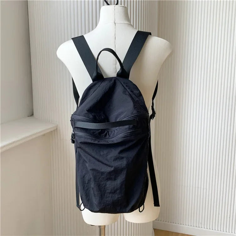 Qfdian Women's Waterproof Nylon Backpack Lightweight Travel Leisure Fashion Large Capacity Sport Gym Bag With Zipper