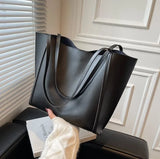 Qfdian Large Capacity Shoulder Bag Trendy Pu Leather Tote Bags Solid Color Ladies Handbag Women's Fashion Underarm bags
