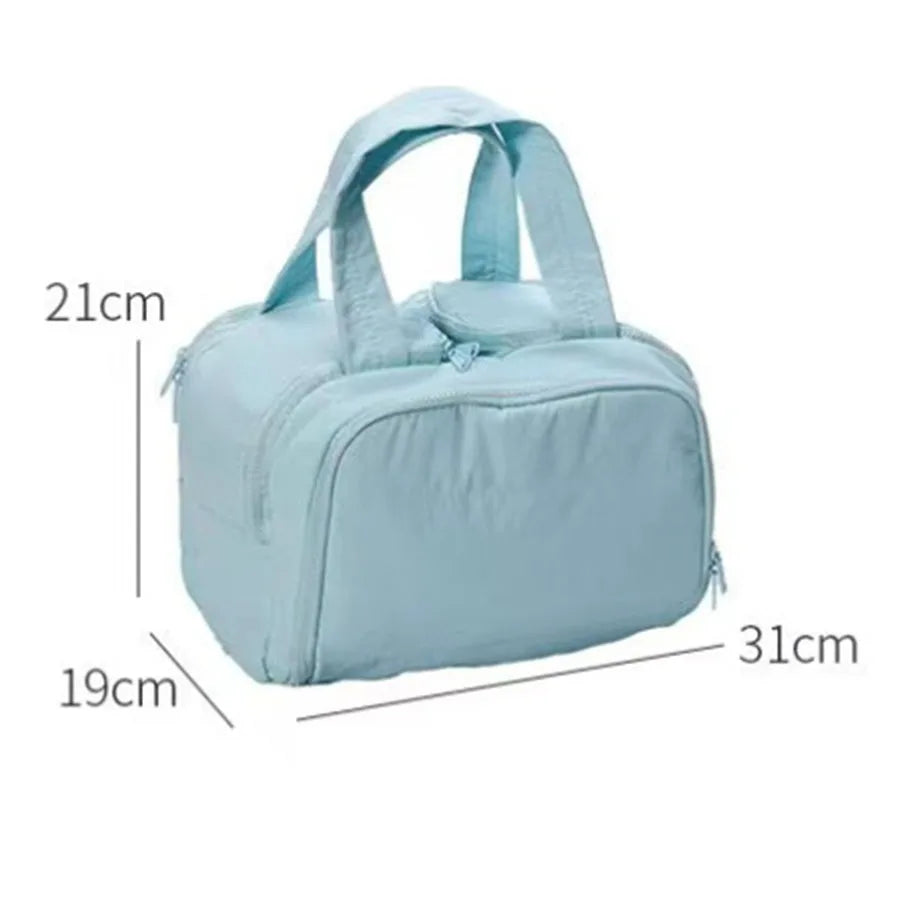 Qfdian Large Capacity Cosmetic Bag Female Travel Wash Handbag Bathroom Partition Shower Makeup Pouch Unisex Toiletries Organizer