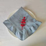 Qfdian 4Pcs White 45x45cm Ruffles Napkins for Birthday Wedding Party Baby Shower Tea Restaurant Christmas Table Placemats Dinning Decor