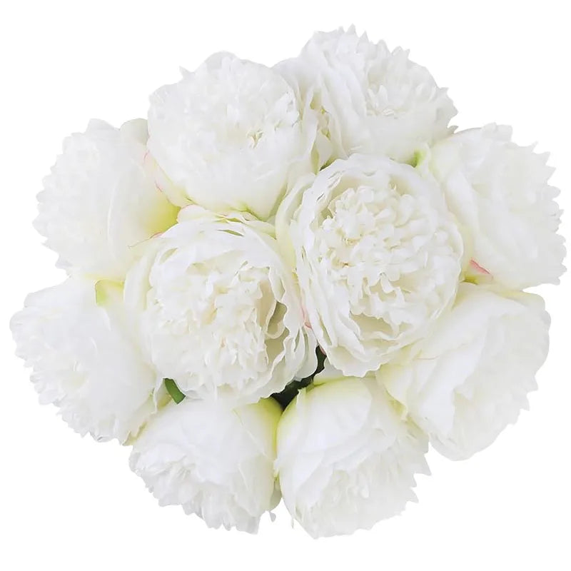 Qfdian 10PCS  Artificial Peony Flowers Fake Silk Peony for Home Wedding Table Centerpieces Party Festiva Decoration