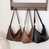 Qfdian Retro Patent Leather Shoulder Bag For Women Luxury Flap Crossbody Bag Casual Tote Bag Large Capacity Underarm Handbags And Purse