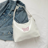 Qfdian Women Tote Bag Shopper Shoulder Bags Handbags Large Capacity Storage Reusable Butterfly Backpack School Bags For Girl Gifts