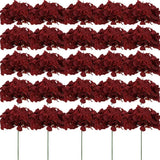 Qfdian 25PCS Hydrangea Artificial Flowers  Silk Hydrangea Heads Flowers for DIY Wedding Centerpiece Home Party Decoration