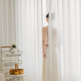 Qfdian Window Curtain Chiffon Partition Tulle for Living Room Bedroom Houses decor Waterproof Uv protection Curtain Hook