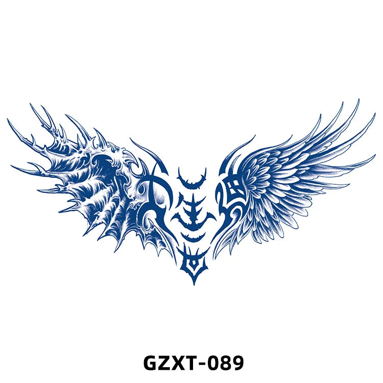 Qfdian New Wholesale Juice Chest Stickers Tattoo Herbal Semi-permanent Back Tatoo Wings Tattoo Stickpaper