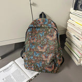 Qfdian New Chinese Style Woven Flower Backpack 2025 New Large Capacity Fashionable Lightweight Travel Bag Backpack