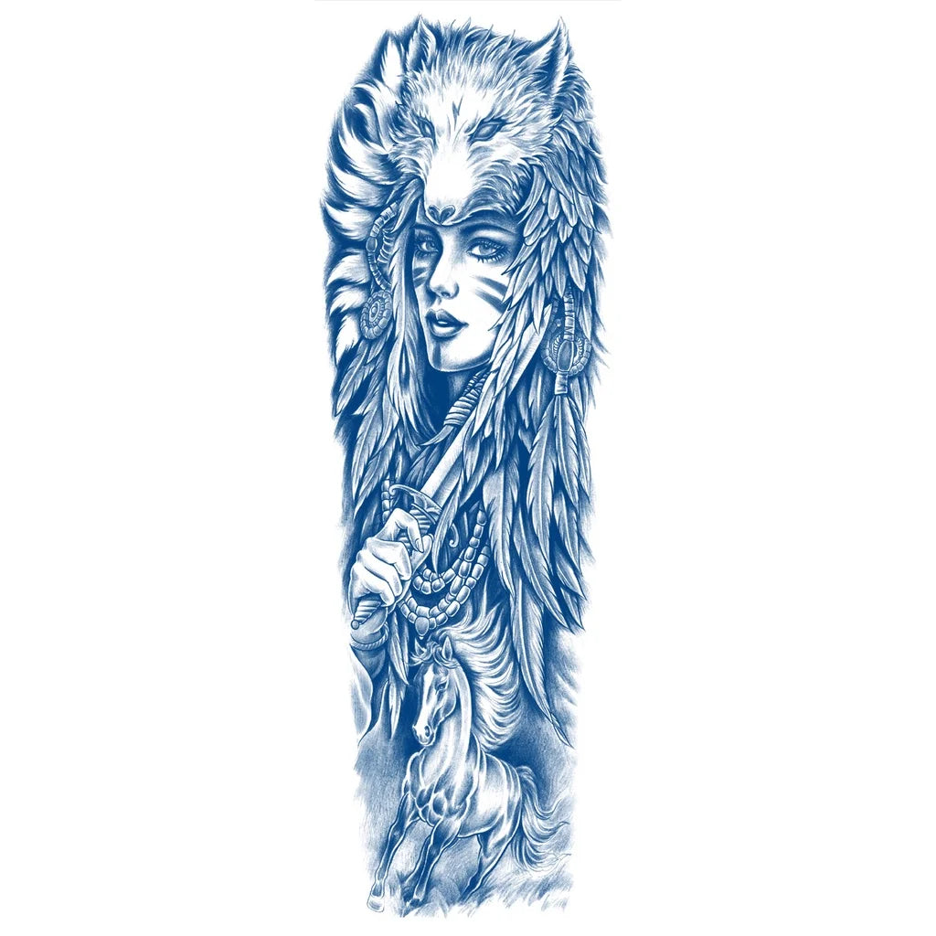 Qfdian Full Leg Arm Temporary Herbal Juice Ink Tattoo Stickers Lasting  15 Days Waterproof Tattoo  Animal  Tattoo Stickers for Men Boys