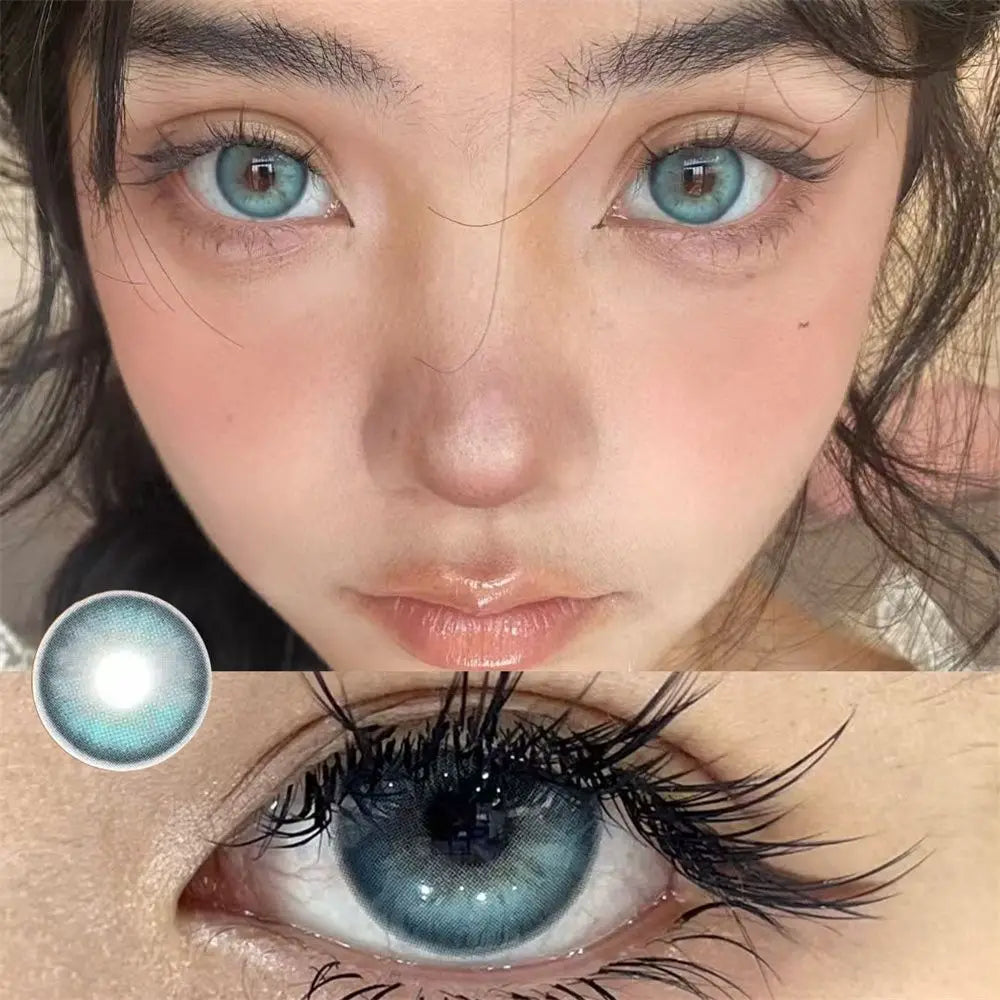 Qfdian 1pair Color Contact Lenses Softlens for Eyes Lenses Cosmetic Eyecontacts with Myopia