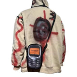 Qfdian 2025 Personality Vintage Telephone Bags Y2k Aesthetic Streetwear Women Students Schoolbags High-capacity Funny Ins Backpacks Men