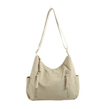 Qfdian Streetwear Women Simple Zipper Shoulder Bags All Match Y2k Aesthetic Fashion Handbags Casual Vintage Women Underarm Bag Trendy