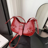 Qfdian Fashion Armpit Bag For Women New Y2K Underarm Bags Solid Color Crescent Shoulder Bag High Quality Crossbody Phone Pouch
