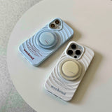 Qfdian Ins simple blue clrcle phone case for iphone 14pro 13 16 13pro 15promax 16promax 12 15 pro max 14 stand holder magnetic fundas