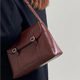 Qfdian Vintage Solid Trendy Preppy Women Handbags Luxury All Match Punk Shoulder Crossbody Bag Y2k   Streetwear Messenger Bags
