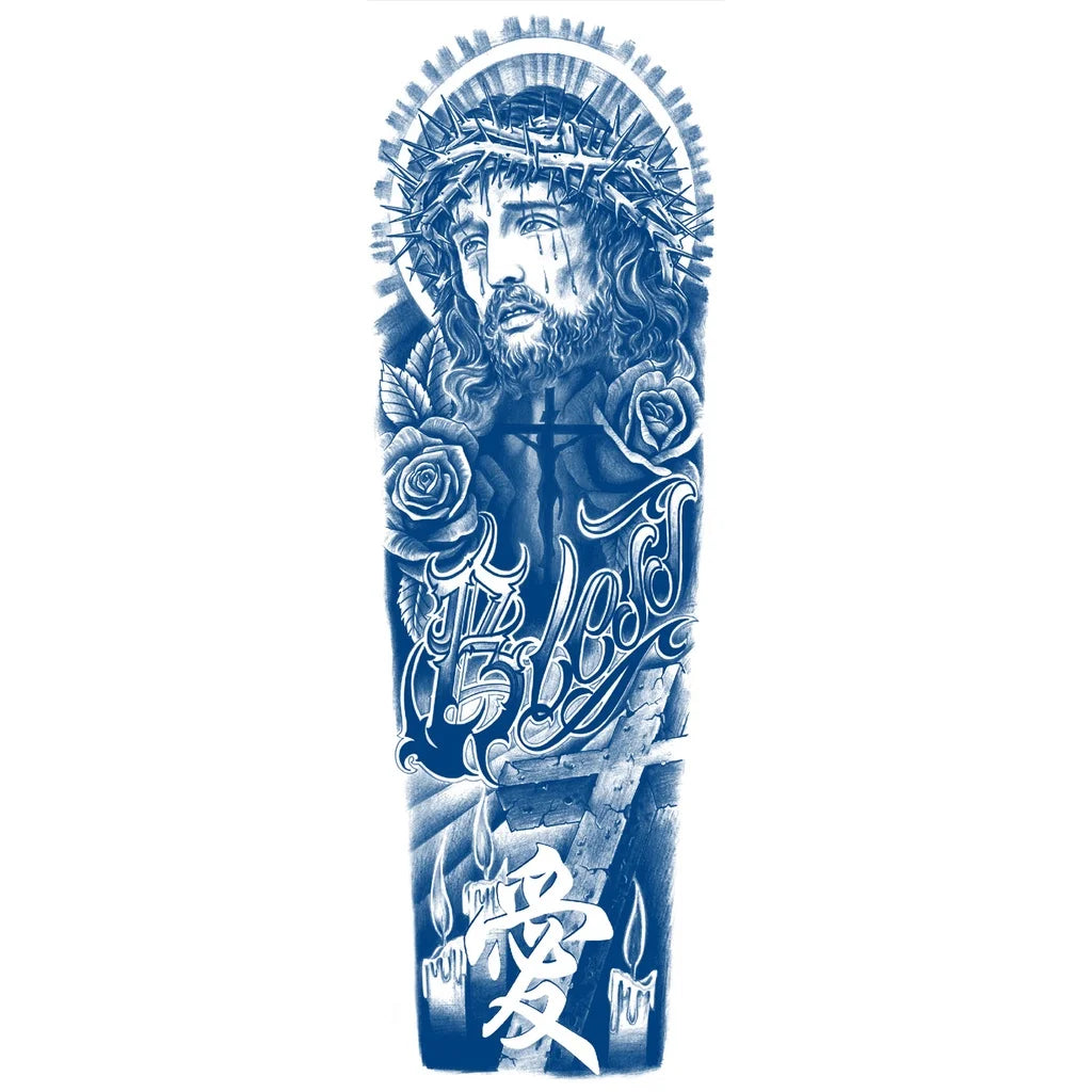 Qfdian Full Leg Arm Temporary Herbal Juice Ink Tattoo Stickers Lasting  15 Days Waterproof Tattoo  Animal  Tattoo Stickers for Men Boys