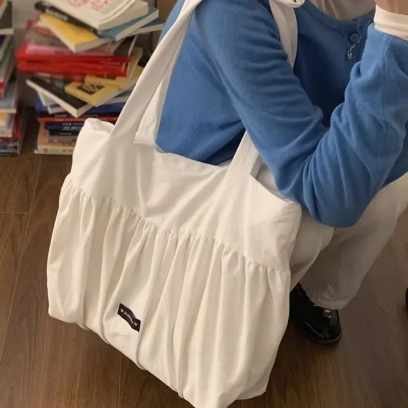 Qfdian Office Lady All Match Bandage Bags for Women Luxury Design Chic Pleated Underarm Bag Fairy Simple Casual Girls Shoulder Handbags