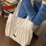 Qfdian Office Lady All Match Bandage Bags for Women Luxury Design Chic Pleated Underarm Bag Fairy Simple Casual Girls Shoulder Handbags