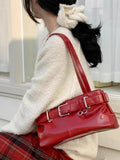 Qfdian Fashion Trendy Office Lady Elegant Shoulder Bags Sweet Y2k Aesthetic Chic Women's Handbags All Match Vintage Fairy Underarm Bag