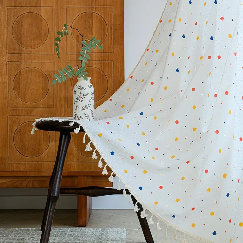 Qfdian 1 Panel Kids Blackout Curtain for Bathroom Bedroom Living Room Classroom Sheer Overlay Double Layer Rod Pocket Drapery with Lace