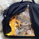 Qfdian Transparent Kawaii Zipper Pleats Women's Handbags All Match Casual Crossbody Bag Y2k Aesthetic Trendy Shoulder Bags Fashion Chic