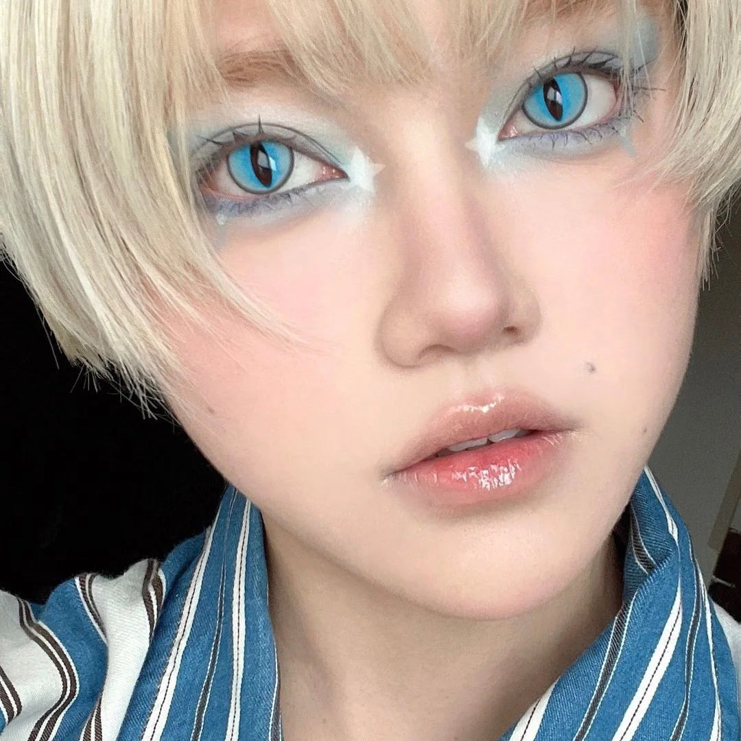 Qfdian Cateye Cosplay Color Contact Lenses Animal Pupil 6months 1pair Halloween Cute Softlens