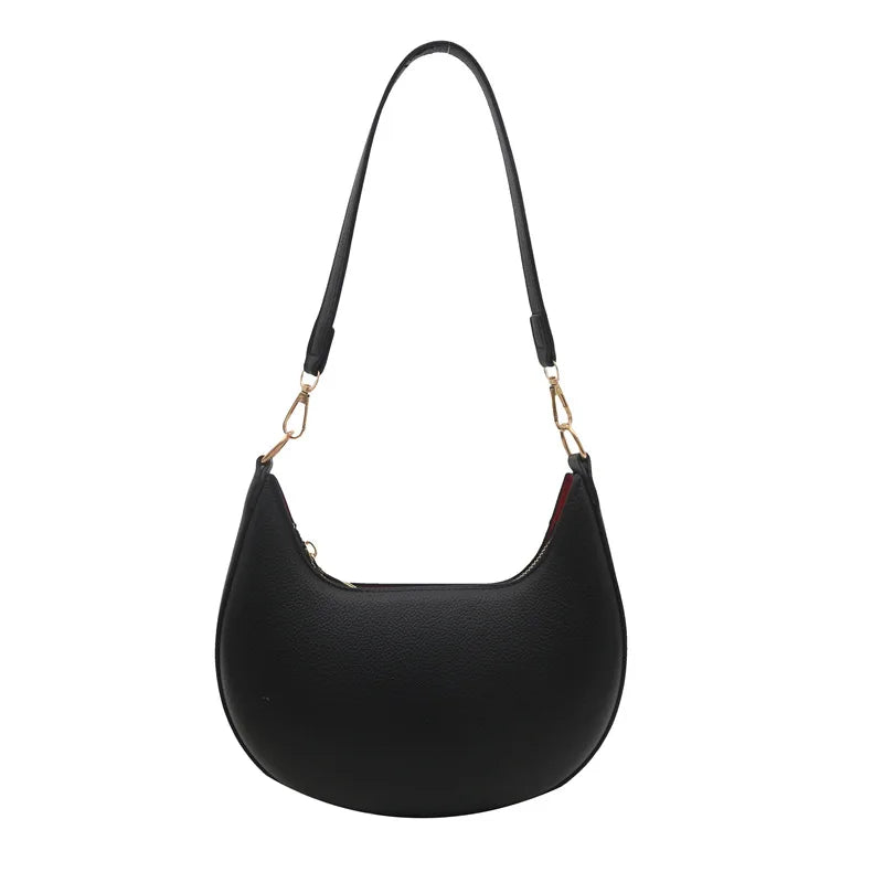 Qfdian New Fashion Underarm Bags High-end Moon-shaped Baseball Bag Showing Luxury Women's Single Shoulder Bag and Handbags